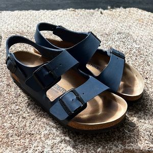 Birkenstock Men’s Size 39 (8.5) Navy Milano Sandal Birkibuc